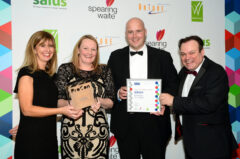 Stephen George and Partners receiving the Large Residential Award for Six Houses, Tur Langton