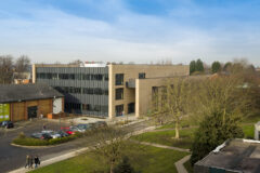 A photo of the The Barn Amenities Building, The University of Nottingham ProCon Award finalist project